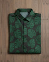 Tropical Green Leaf Shirt ( Invisible Stitching - No Color Fading )