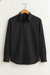 Jet Black Stitchless Placket Shirt
