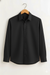 Jet Black Stitchless Placket Shirt
