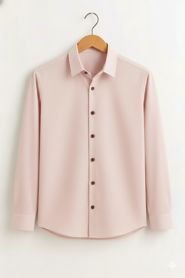 Pastel Pink Stitchless Placket Shirt