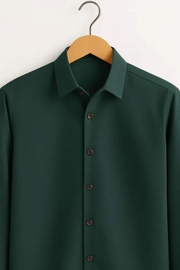 Forest Green Stitchless Placket Shirt