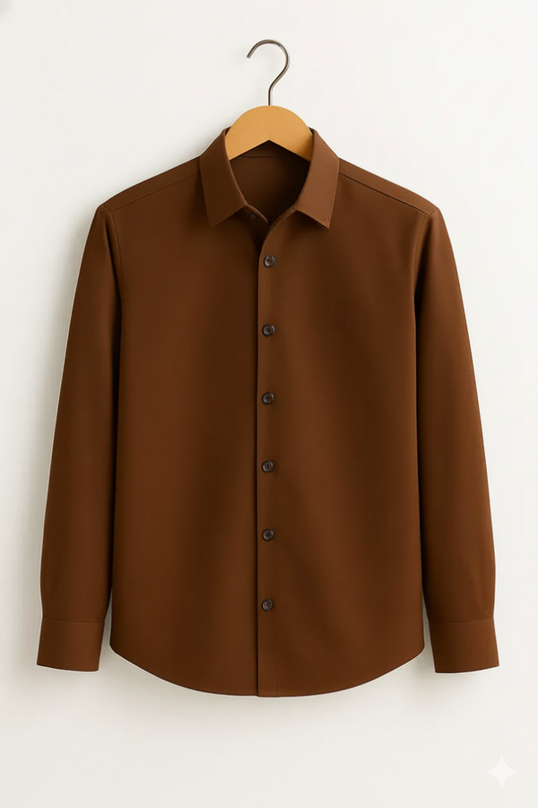 Chocolate Brown Stitchless Placket Shirt