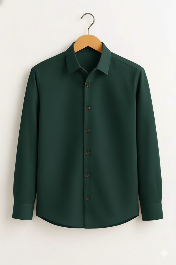Forest Green Stitchless Placket Shirt