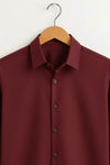 Wine Red Stitchless Placket Shirt