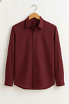 Wine Red Stitchless Placket Shirt