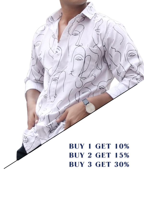 Face Art Shirt For Men ( Invisible Stitching - No Color Fading )