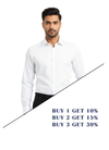 White Cotton Shirt For Men ( Invisible Stitching - No Color Fading )