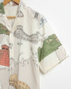 7 Wonders World Map Print Shirt(Aditya Birla)