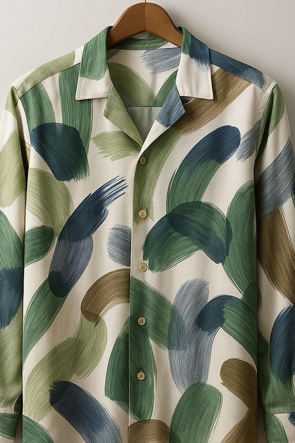 Abstract Brush Print Shirt