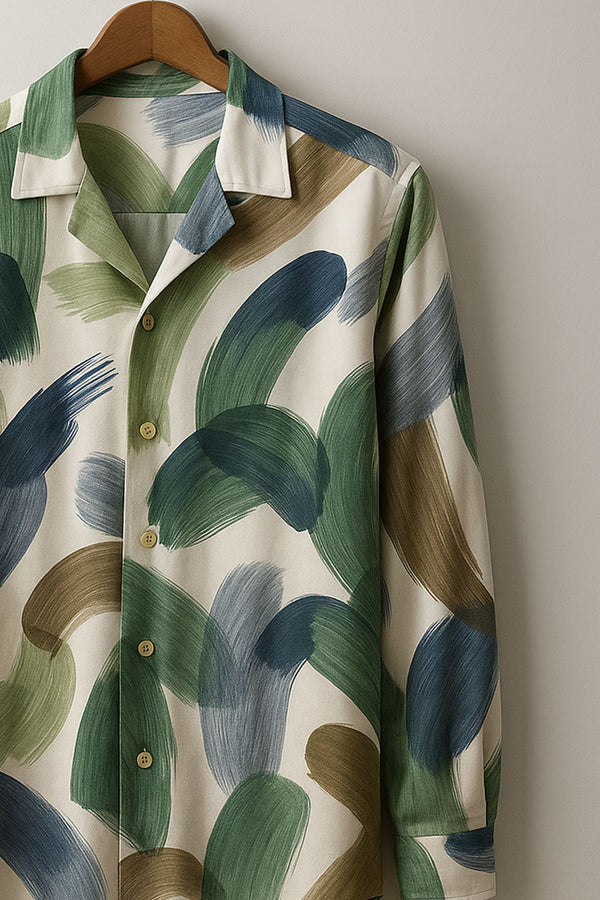 Abstract Brush Print Shirt