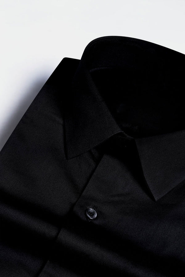 Black Formal Cotton Shirt For Men