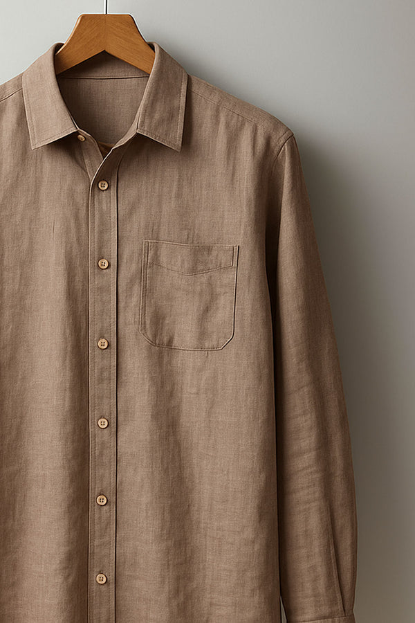 Classic Brown Linen Shirt