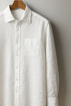 Classic Plain White Linen Shirt