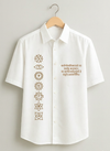 White Viscose with Sanskrit Shlok and7 Chakra Print for Men