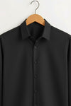 Jet Black Stitchless Placket Shirt