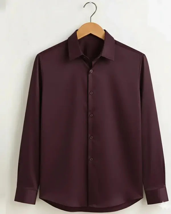 Wine Red Premium Cotton Formal Shirt for Men in 2026