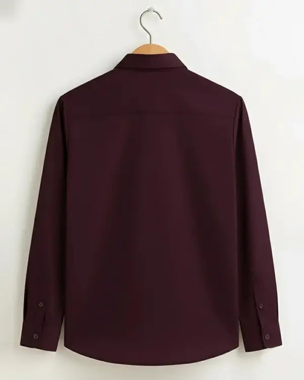 Wine Red Premium Cotton Formal Shirt for Men in 2026