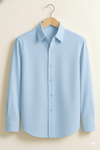 Classic Sky Blue Stitchless Placket Shirt