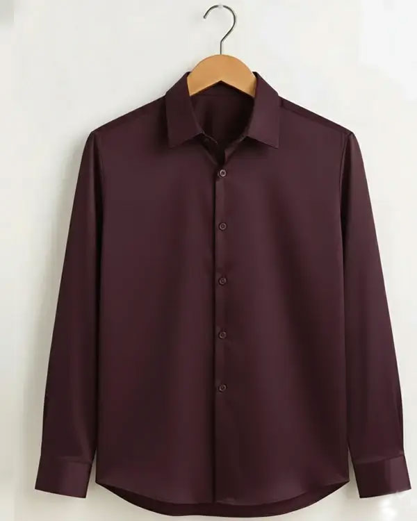Wine Red Premium Cotton Formal Shirt for Men in 2026