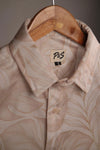 Beige Leaf Designer Shirt