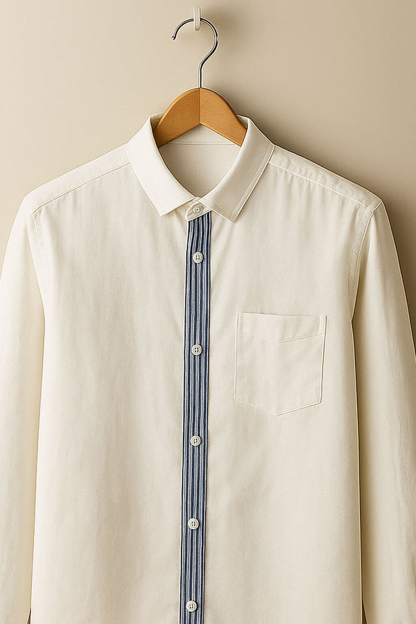 White Stripe Placket Shirt