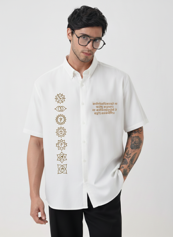 Shlok and 7 Chakra Print Viscose Shirt (Aditya Birla)