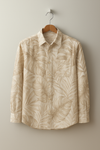 Beige Leaf Print Shirt