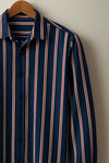 Navy Blue Striped Casual Shirt