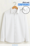 White Cotton Shirt For Men ( Invisible Stitching - No Color Fading )