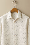 White Formal Shirt with Subtle Dot Designer Shirt