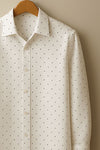 White Formal Shirt with Subtle Dot Designer Shirt
