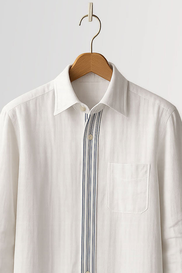 White Stripe Placket Shirt