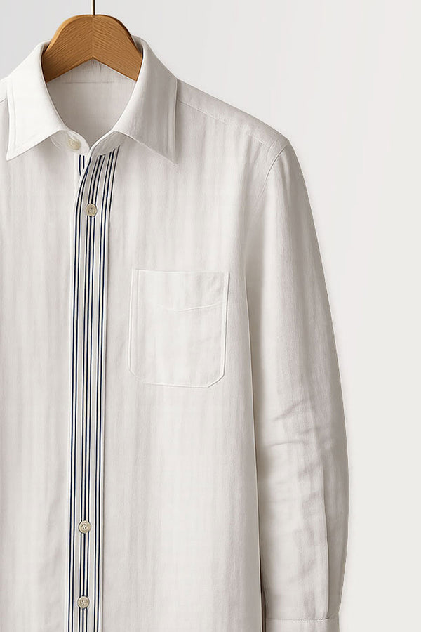White Stripe Placket Shirt